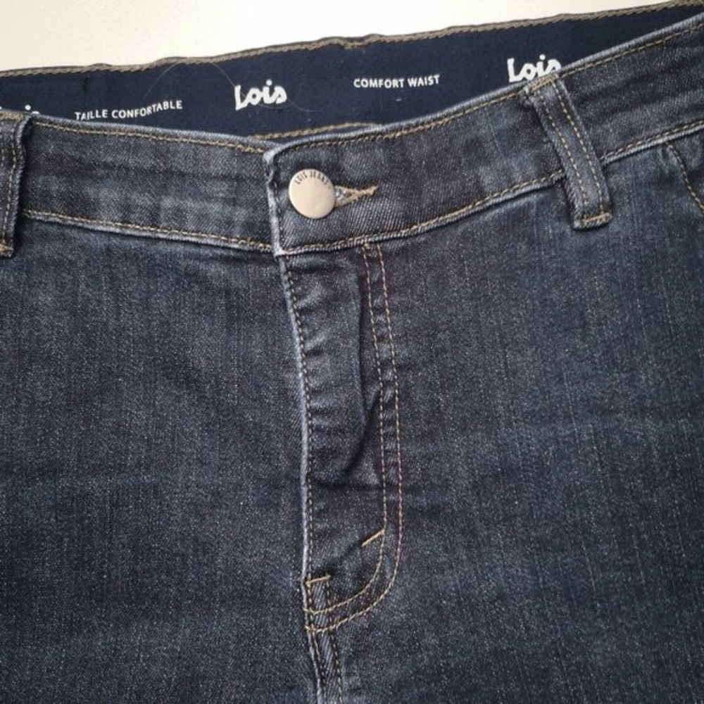 Lois Comfort Waist Ladies Size 32 Dark Wash Straight quotNew Gigiquot Blue Jeans - Picture 6 of 10